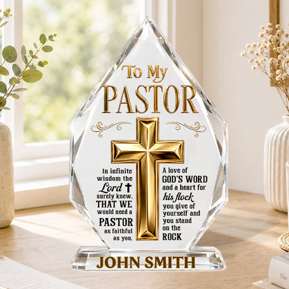 The Lord Knew We Need A Pastor, Gift For Pastor | Personalized Custom Shaped Squared Acrylic Plaque