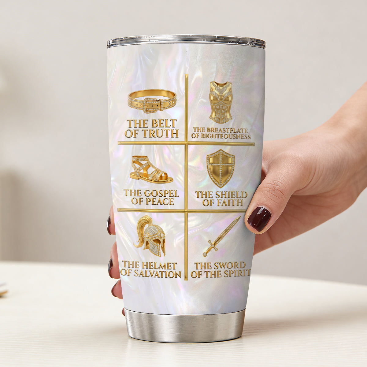 Put On The Full Armor Of God | Personalized Stainless Steel Tumbler