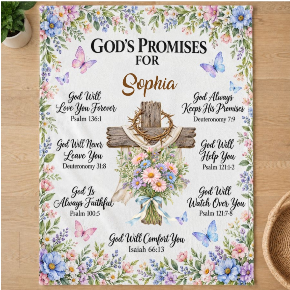 Gods Promises, Gift For Loved One | Personalized Fleece Blanket