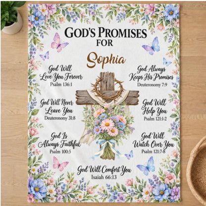 Gods Promises, Gift For Loved One | Personalized Fleece Blanket