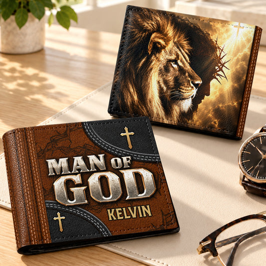 Man Of God, Gift For Men | Personalized Folded Wallet For Men