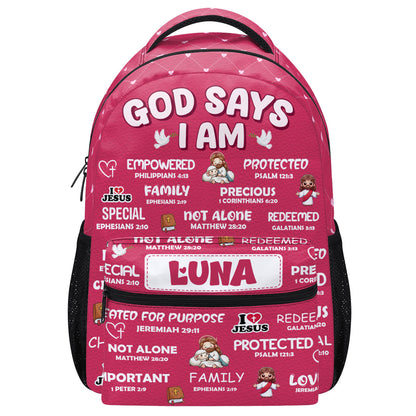 God Says I Am | Personalized Backpack