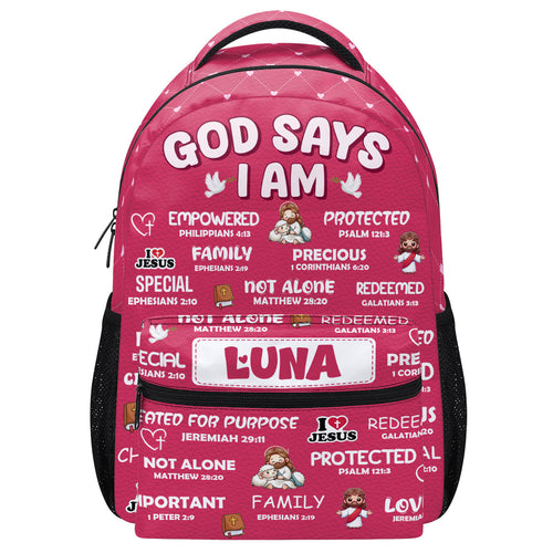 God Says I Am | Personalized Backpack