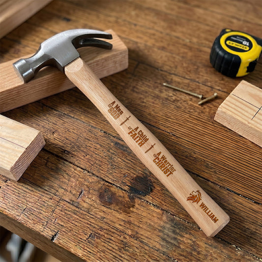 A Man Of God | Personalized Wooden Hammer