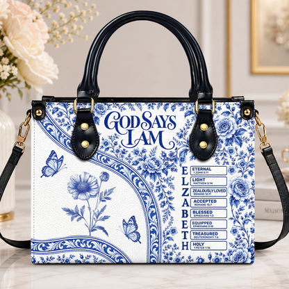 God Says I Am, Gift For Women | Personalized Leather Handbag