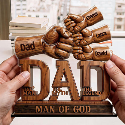 Dad The Man The Myth The Legend | Personalized Custom Shaped Acrylic Plaque