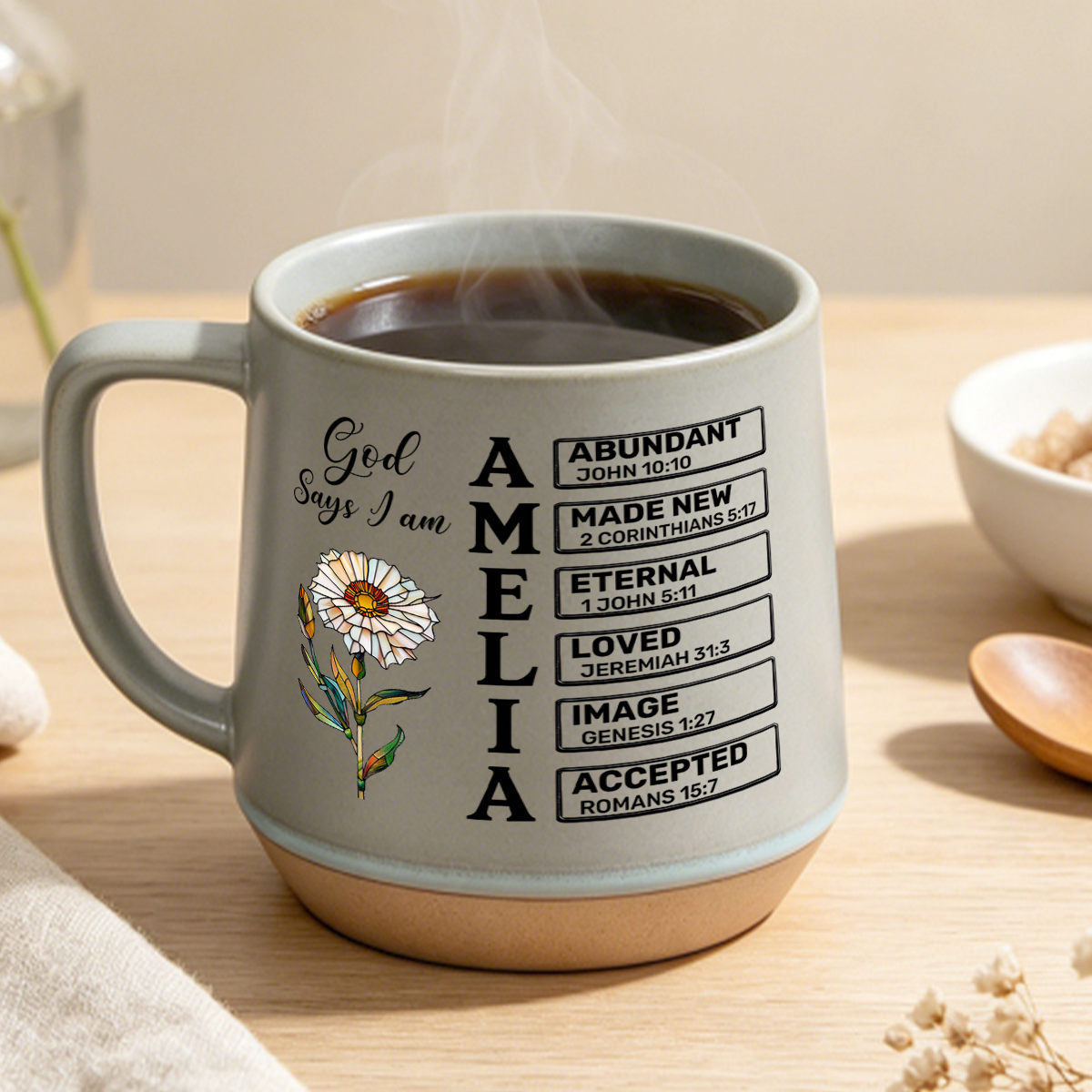 God Says I Am, Gift For Loved One | Personaliezd 12OZ Conical Coffee Mug