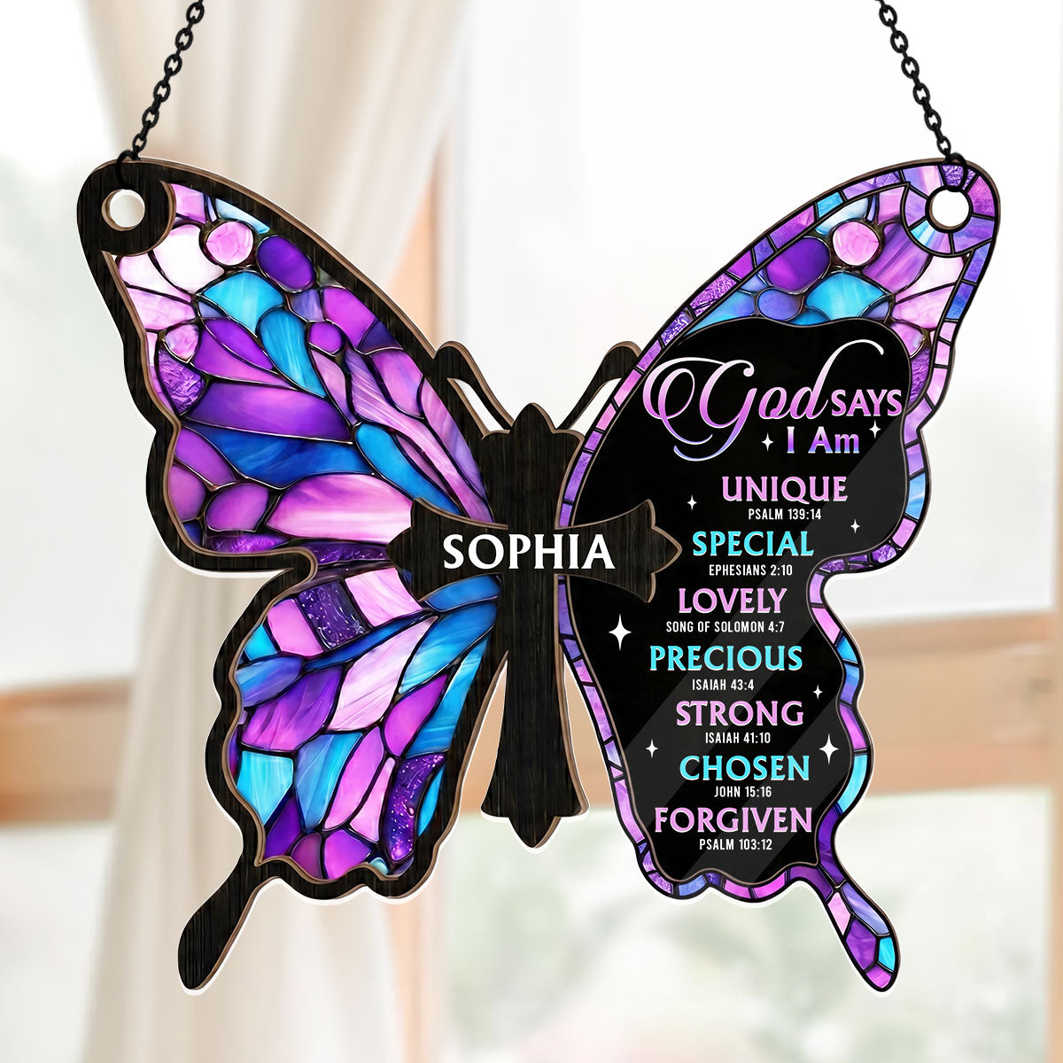 God Says I Am | Personalized Acrylic Suncatcher