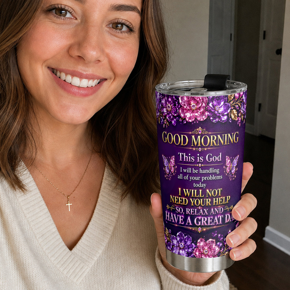 Good Morning This Is God, Gift For Women | Personalized Stainless Steel Tumbler