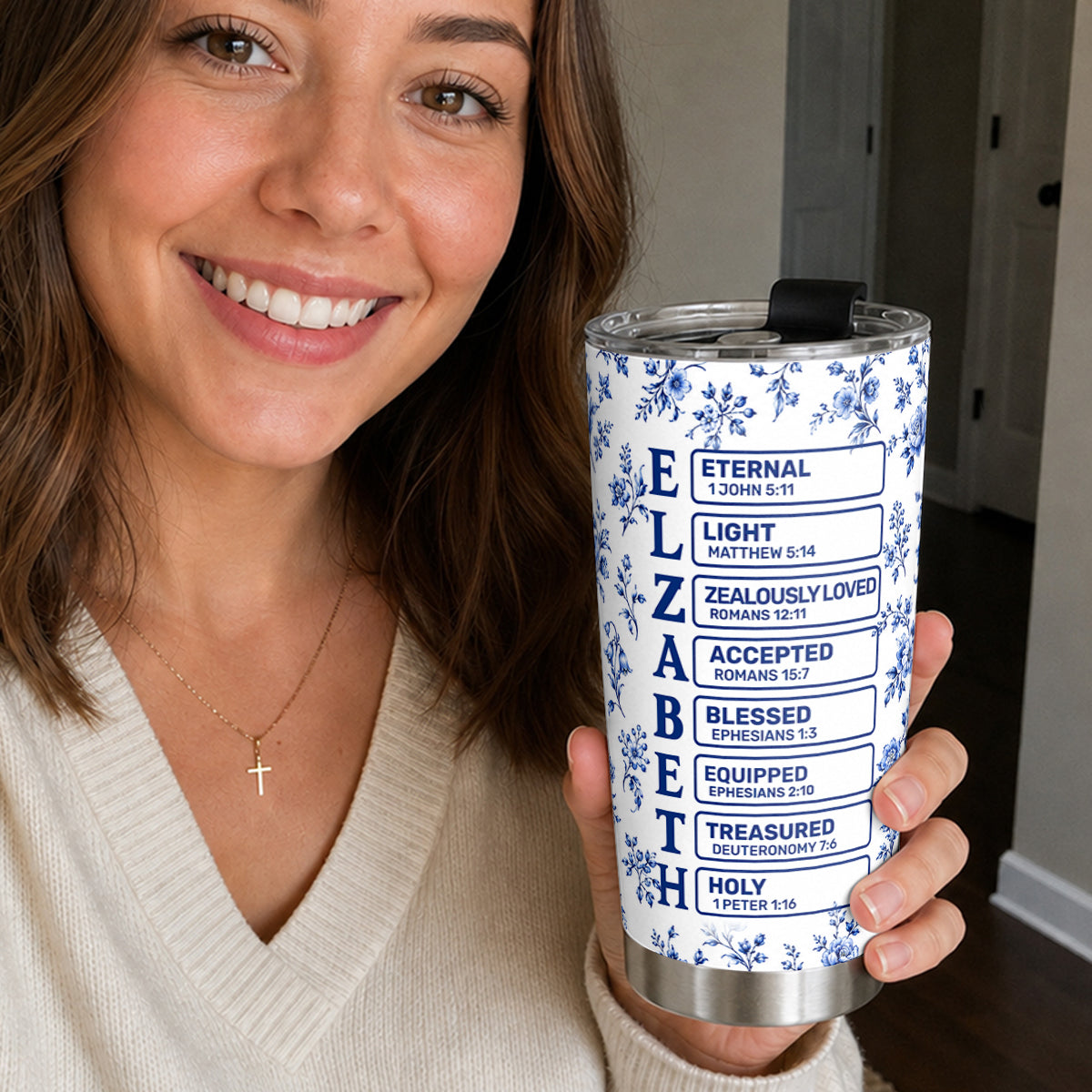 God Says I Am, Gift For Mom | Personalized Stainless Steel Tumbler