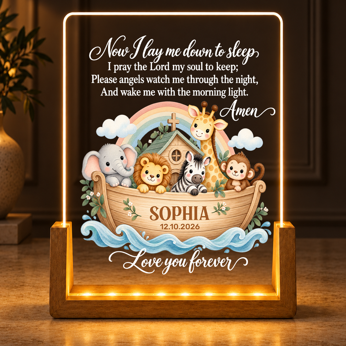 Now I Lay Me Down To Sleep, Gift For Grandkids | Personalized Night Light