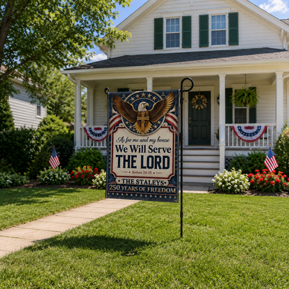 As For Me And My House We Will Serve The Lord, Gift of Faith | Personalized Garden Flag