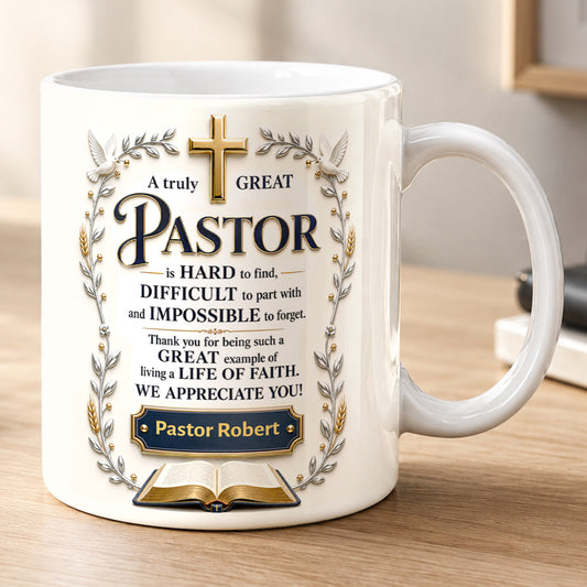 A Truly Great Pastor, Gift For Pastor | Personalized Ceramic Coffee Mug