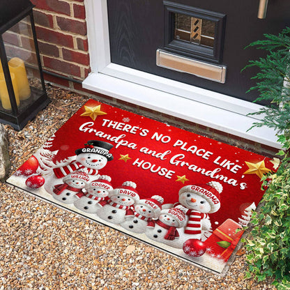 There's No Place Like Grandpa and Grandma's House, Gift For Family - Personalized Doormat