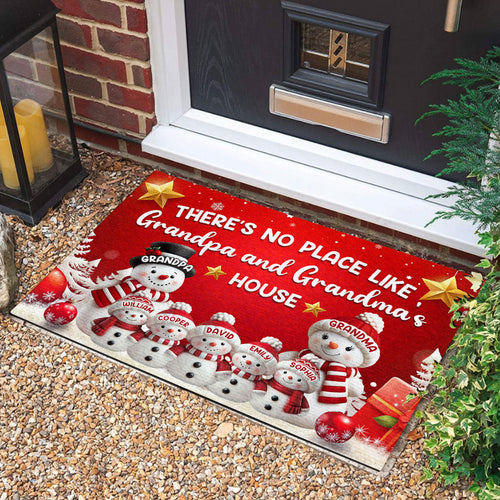 There's No Place Like Grandpa and Grandma's House, Gift For Family - Personalized Doormat