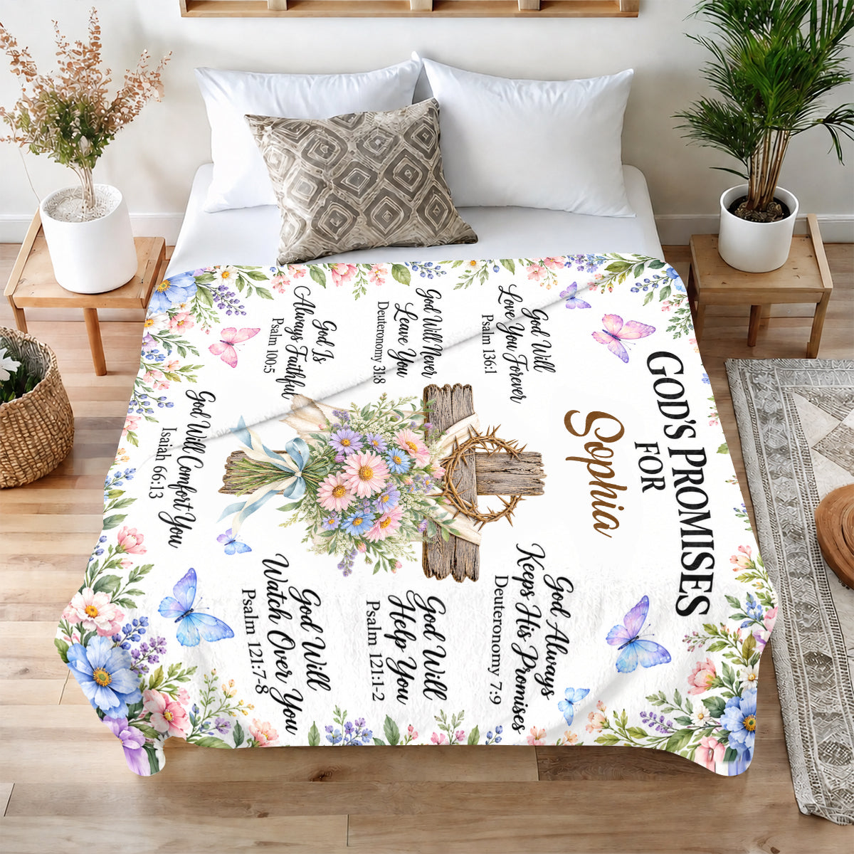 Gods Promises, Gift For Loved One | Personalized Fleece Blanket