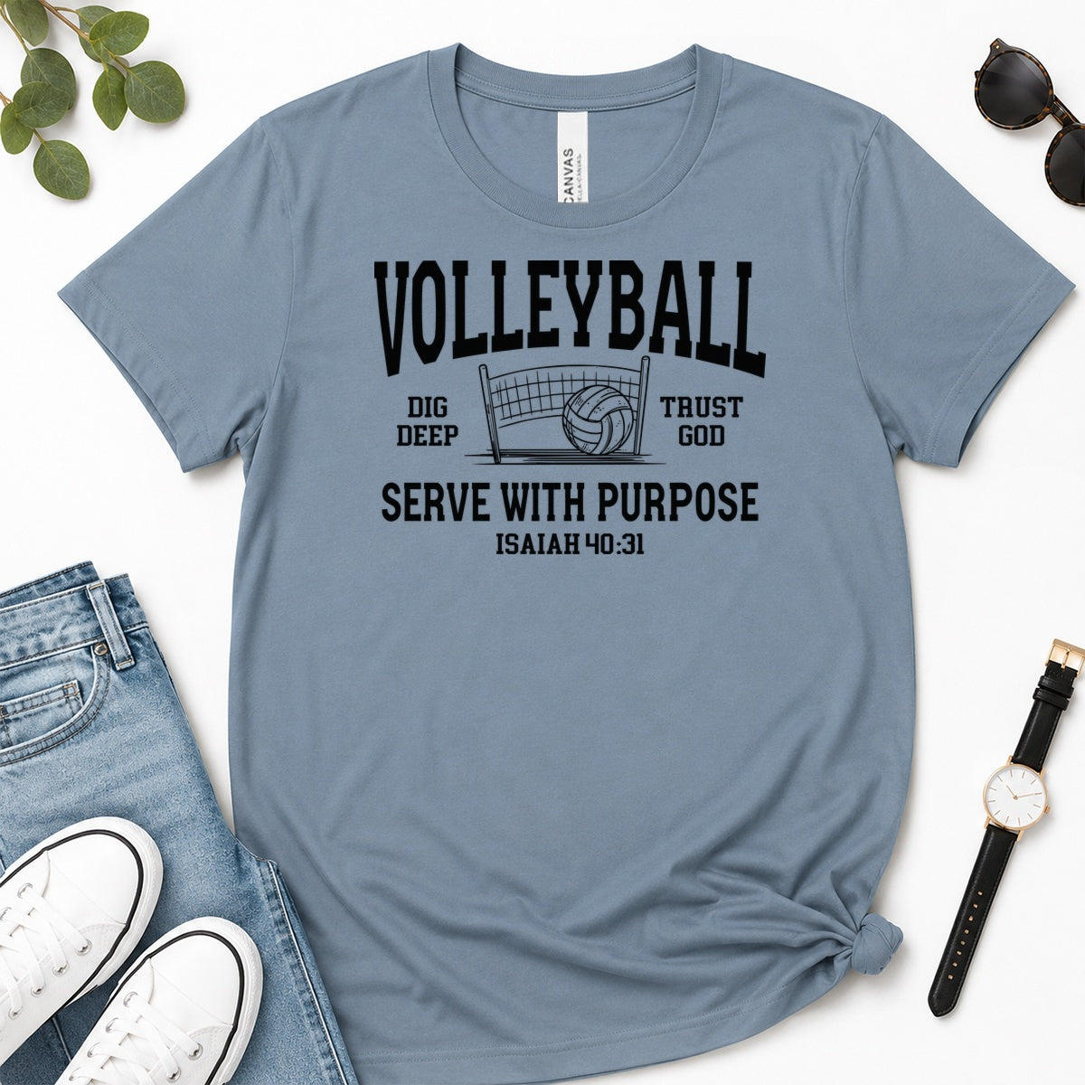 Volleyball Serve With Purpose, Gift For Christian Volleyball Players - 2D Unisex Premium T-shirt