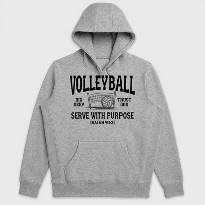 Volleyball Serve With Purpose Isaiah 40 31, Gift For Volleyball Daughter - 2D Unisex Hoodie