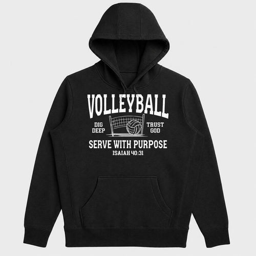 Volleyball Serve With Purpose Isaiah 40 31, Gift For Volleyball Daughter - 2D Unisex Hoodie