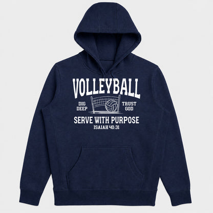 Volleyball Serve With Purpose Isaiah 40 31, Gift For Volleyball Daughter - 2D Unisex Hoodie