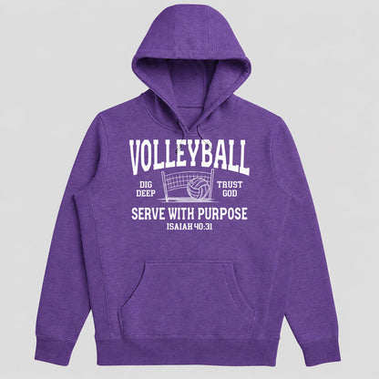 Volleyball Serve With Purpose Isaiah 40 31, Gift For Volleyball Daughter - 2D Unisex Hoodie