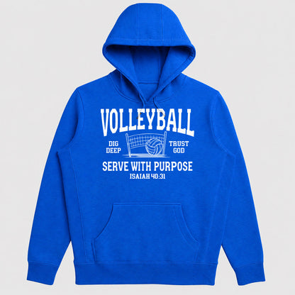 Volleyball Serve With Purpose Isaiah 40 31, Gift For Volleyball Daughter - 2D Unisex Hoodie