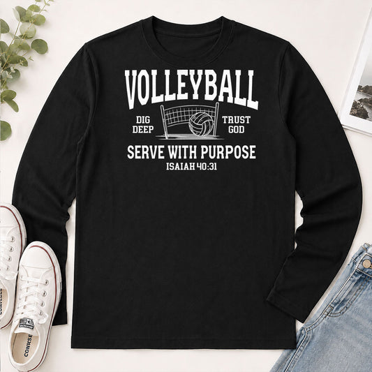 Volleyball Serve With Purpose Isaiah 40 31, Gift For Volleyball Daughter - 2D Unisex Long Sleeve