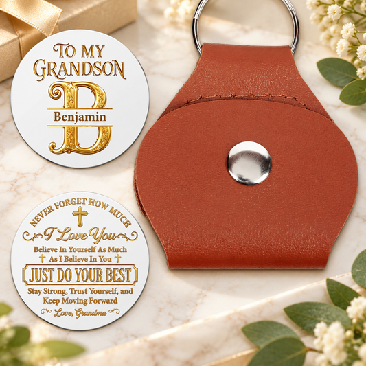 To My Grandson Never Forget How Much I Love You, Christian Gift For Grandson | Personalized Pocket Hug