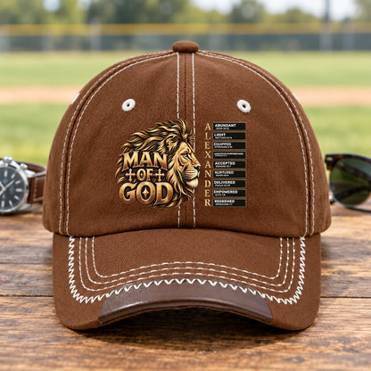 Man Of God, Gift For Men | Personalized Vintage Soft Baseball Cap