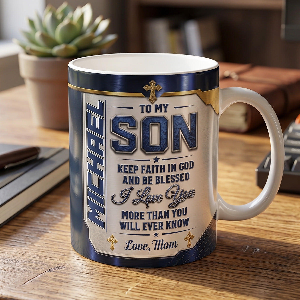 Blessing To My Son, Gift of Blessing | Personalized Ceramic Coffee Mug