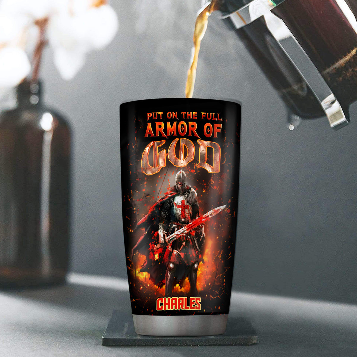 Put On The Full Armor Of God | Personalized Stainless Steel Tumbler