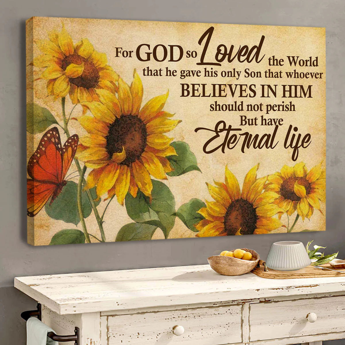 For God So Loved The World - Personalized Canvas