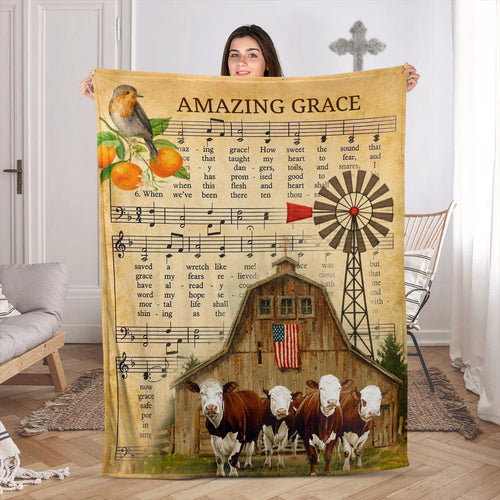 Meaningful Fleece Blanket | Amazing Grace | Unique Religious Gifts For Christian Family