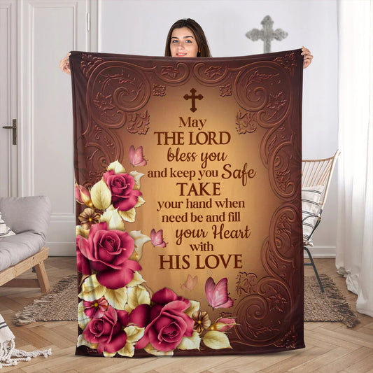 Inspiration Gift For Women | Roses Fleece Blanket | May The Lord Bless You