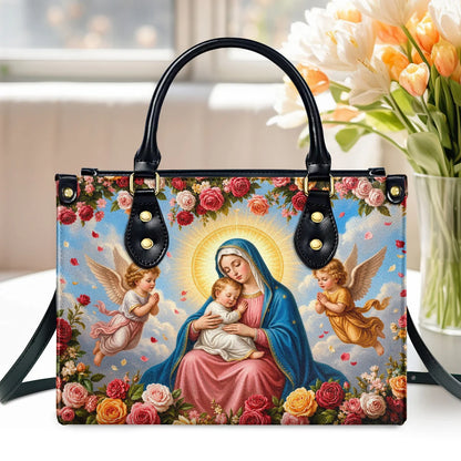 Heavenly Mother's Loving Embrace - Leather Handbag