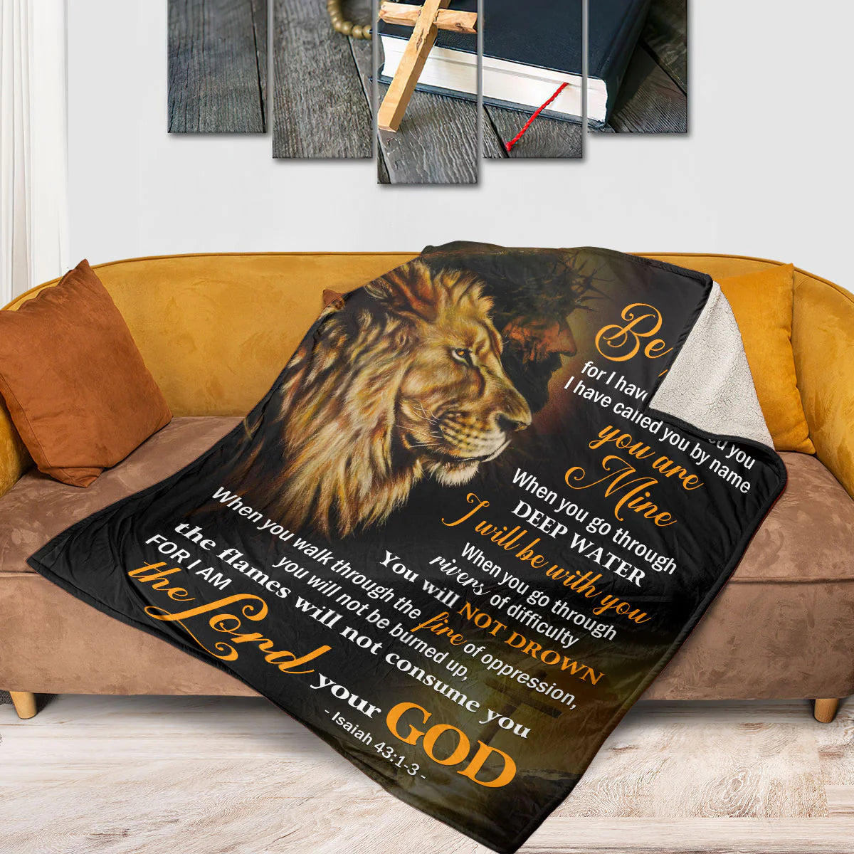 I Have Called You By Name | Isaiah 43:1-3 | Unique Fleece Blanket | Jesus And Lion