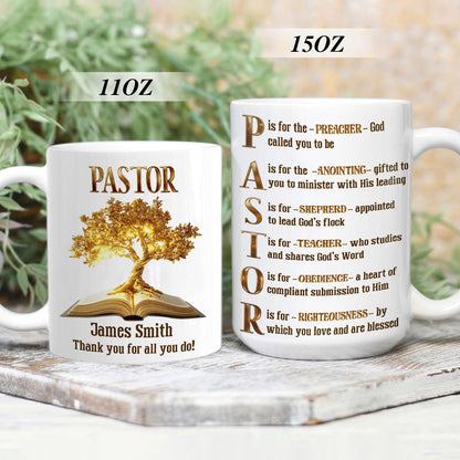 Thank You Pastor, Gift For Pastor | Personalized Ceramic Coffee Mug