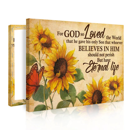 For God So Loved The World - Personalized Canvas