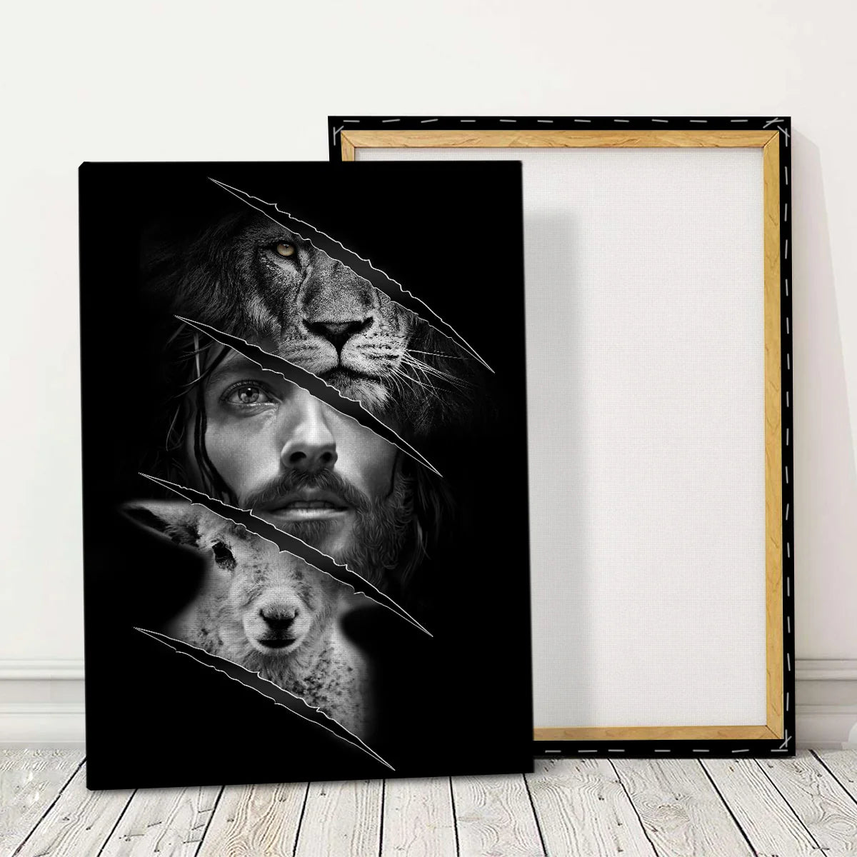 Unique Lion And Lamb - Personalized Canvas