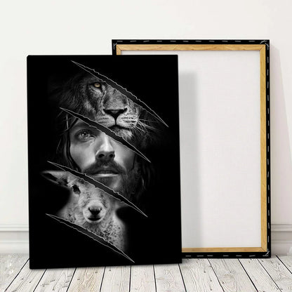 Unique Lion And Lamb - Personalized Canvas