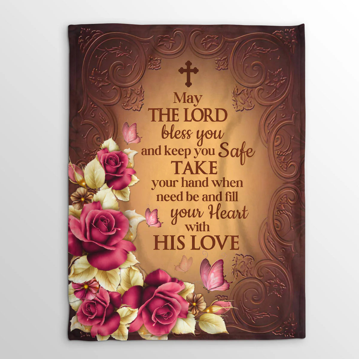 Inspiration Gift For Women | Roses Fleece Blanket | May The Lord Bless You