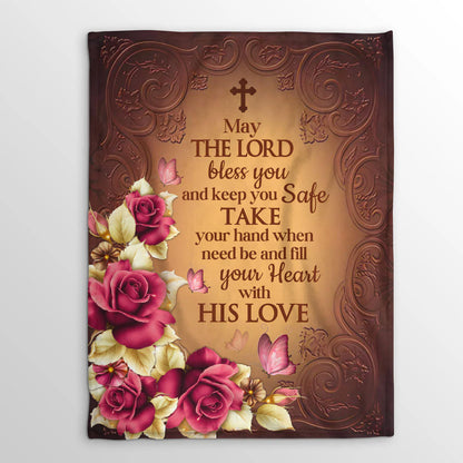 Inspiration Gift For Women | Roses Fleece Blanket | May The Lord Bless You