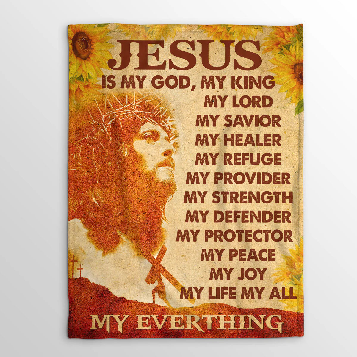 Jesus Is My Everything Christian Fleece Blanket