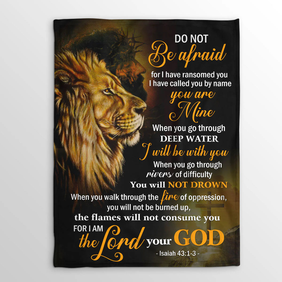 I Have Called You By Name | Isaiah 43:1-3 | Unique Fleece Blanket | Jesus And Lion