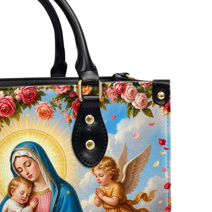 Heavenly Mother's Loving Embrace - Leather Handbag