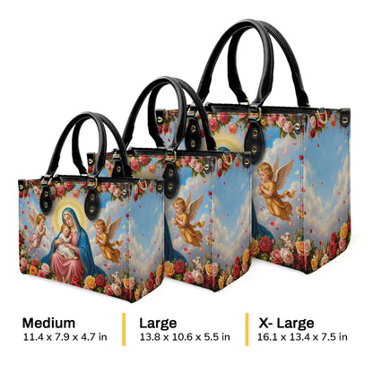 Heavenly Mother's Loving Embrace - Leather Handbag