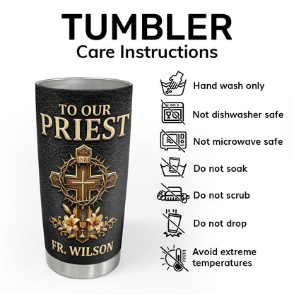 Thank You For Being A Faithful Shepherd, Christian Gift For Priest | Personalized Stainless Steel Tumbler