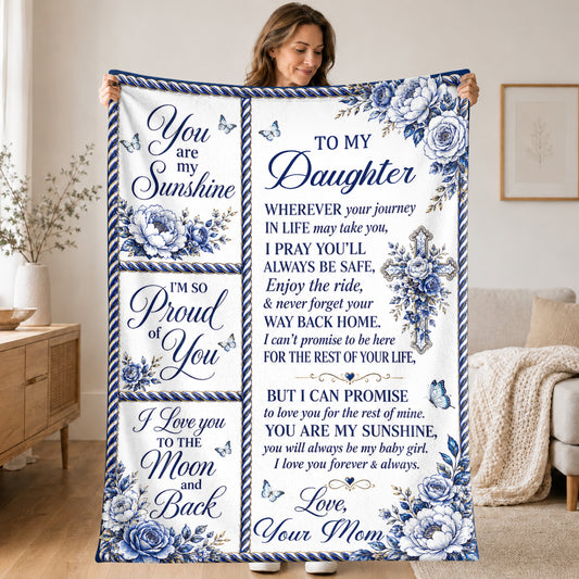 Daughter Granddaughter, Gift For Daughter Or Granddaughter | Personalized Fleece Blanket