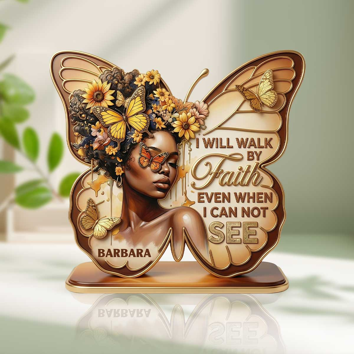 I Will Walk By Faith Even When I Cannot See | Personalized Custom Shaped Acrylic Plaque
