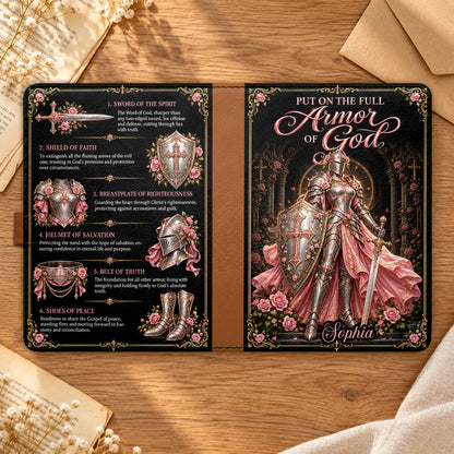 Put On The Full Armor Of God, Gift For Daughter | Personalized Leather Notebook & Pen Set